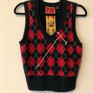 LAMB by Gwen Stefani Argyle Cashmere Sweater